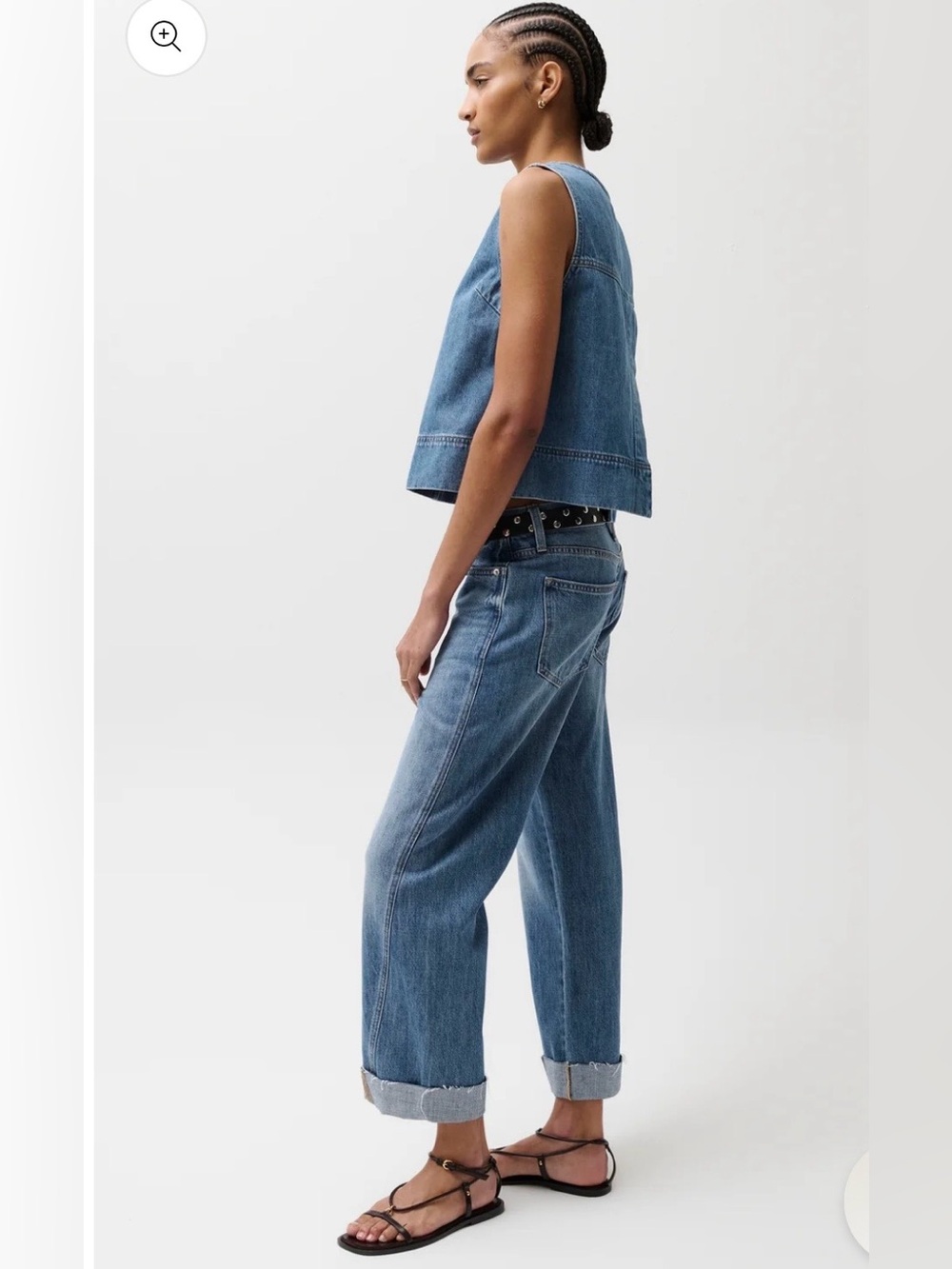 PISTOLA Kacey Mid Rise Cuffed Boyfriend Jeans Size 25 - Picture 2 of 9